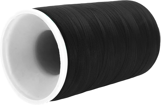 Mandala Crafts Size 346 210D T350 Bonded Nylon Thread - Black 415 YDs Tex 350 Heavy Duty Sewing Threads for Leather, Jeans, Weaving, Outdoor Marine Upholstery