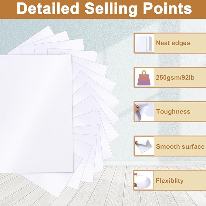 28 Sheets White Shimmer Cardstock 8.5 x 11 Printer Paper, 92lb Heavyweight Paper Card Stock for DIY Card Making, Greeting Cards, Wedding Invitations, Menus, School Crafts