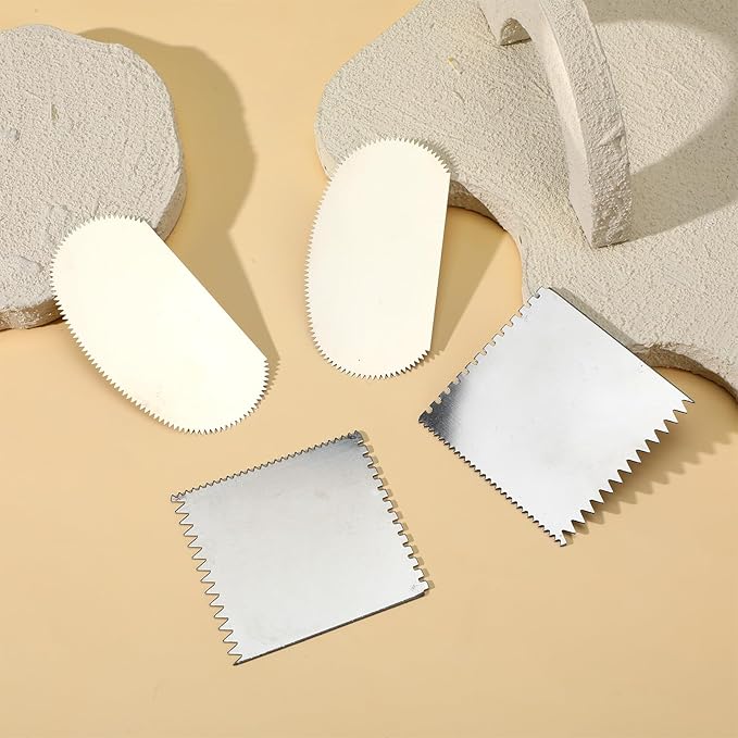 10PCS Stainless Steel Pottery Ribs,Steel Clay Ribs Serrated Scraper Clay Sculpture Cutter Scraper Crafts Tool Ceramics Sculpting Tools Kits for Sculpting Texturing Artists Modeling Potter