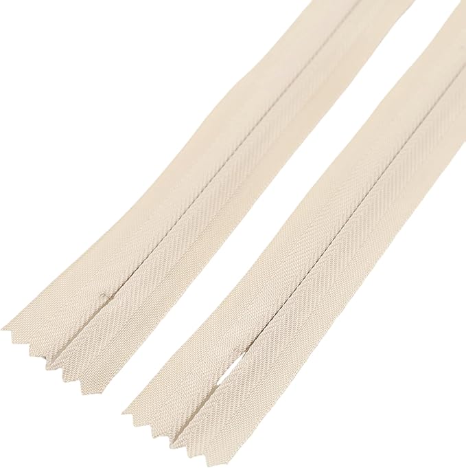 Leekayer 3# 10 Inch Invisible Zipper for DIY Tailor Sewing Craft 25.4cm Beige Hidden Zippers Closed End Bulk 10 PCS/Pack (Beige,10")