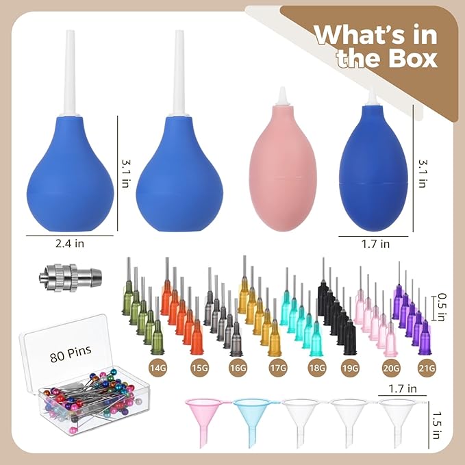 129 Pcs Pottery Tools, Ceramic Precision Tip Applicators, Pottery Slip Trailer Bottles with Needles, Filling Funnels, and Pins, Glaze Squeeze Bottle Tools, Clay Art Decorating Kit