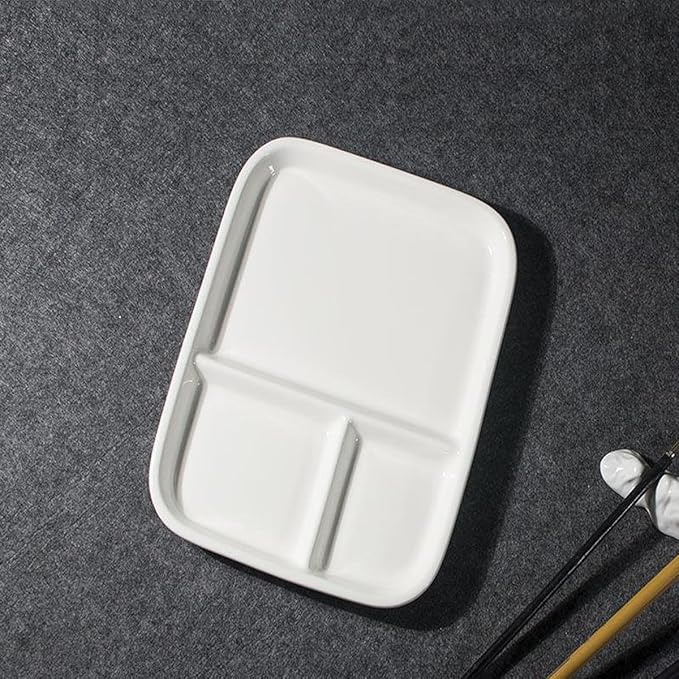Porcelain Watercolor Palette 10'' × 7'' Ceramic Mixing Tray Rectangle Ceramic Artist Paint Palette for Painters,Gouache