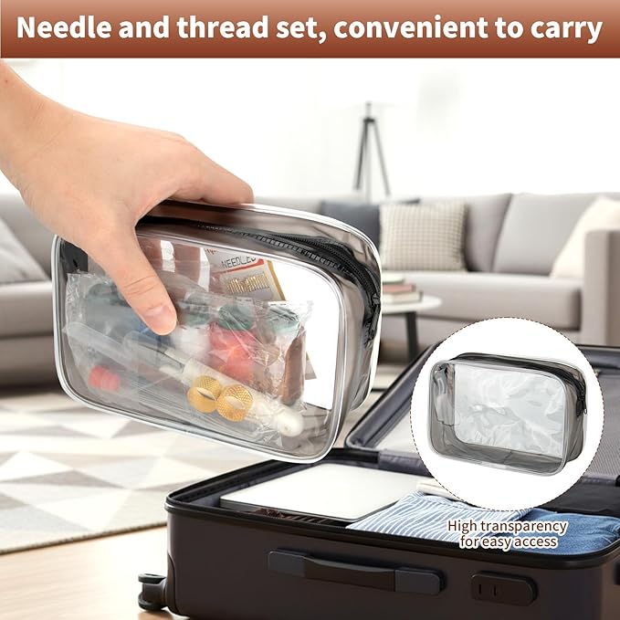 Steel Needles for Hand Sewing, 38PCS Sewing Tool Set, Needles Thread Hand Repair Tools, Stainless Steel Sewing Needle Kit, Big Eye Steel Needle Set, Min Travel Sewing Kit, Portable DIY Handcraft Set
