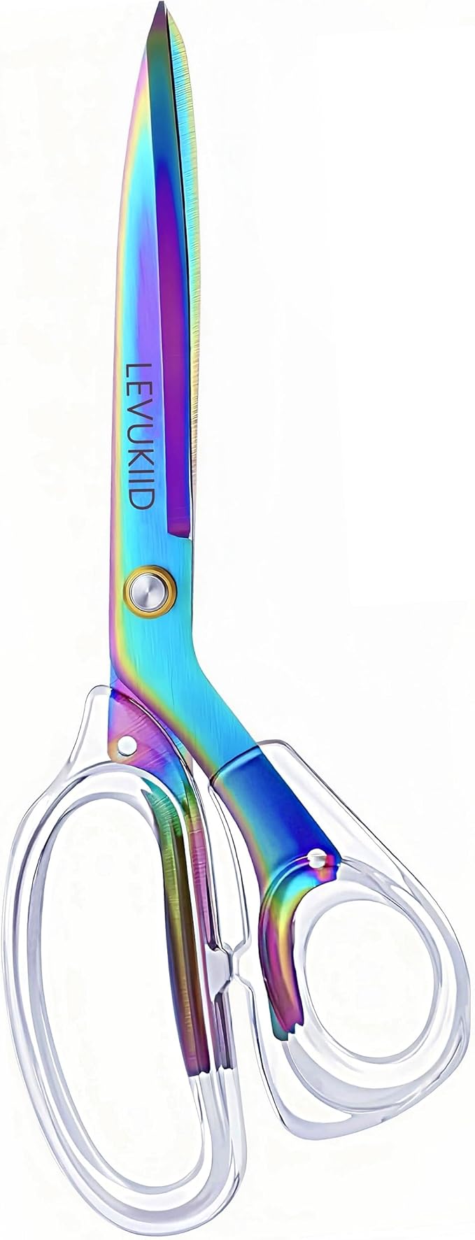 fabric scissor scissors all purpose, 9 Inch Titanium Coated Blades and Ergonomic, Clear Sscissors for Office Desk, Modern Design for Craft, Sewing, fabric,Office/Multicolored