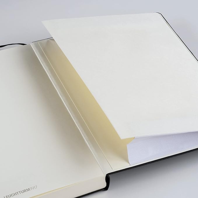 LEUCHTTURM1917 - Notebook Hardcover Master Slim A4+ - 123 Numbered Pages for Writing and Journaling (Black, Ruled)