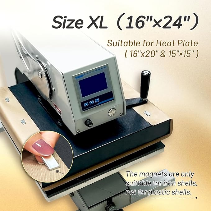 TransOurDream 3 PTFE Teflon Sheets Size XL16 x 24" for Heat Transfer Paper and Sublimation Paper and 6 Magnets for Holding Heat Press Reusable Heat Resistant Non stick