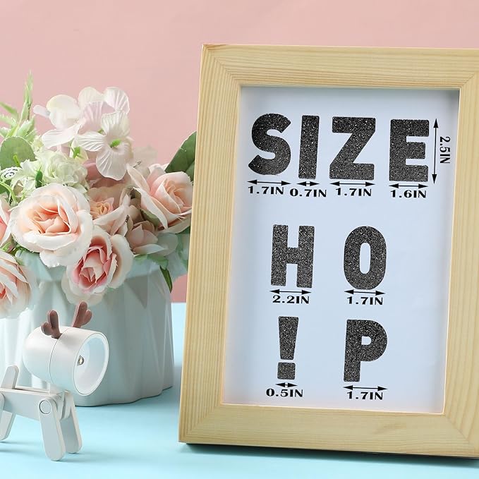 Harloon 232 Pcs 24 Sheets Large Glitter Letter Stickers Big Font Alphabet Letter Self Adhesive Letters Kit Mailbox Stickers for Mailbox Bulletin Boards Classroom Home(Black,2.5 Inch)