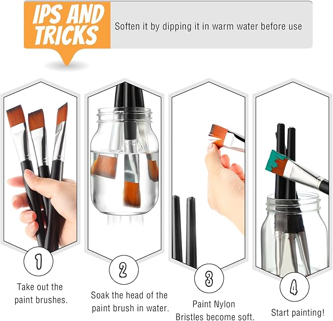 Zonon 20 Pcs Flat Paint Brushes Acrylic Painting Craft Accessories Classroom Prizes Gifts Small Watercolor Paint Brushes Bulk for Adult Artist Detail Oil Canvas Face(1 Inch,Black)