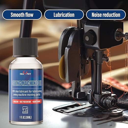 SMAPHY Sewing Machine Oil with Oil Applicator and Dual-Ended Brush, Clear Machine Oil for Lubrication of All Sewing Machine Moving Parts