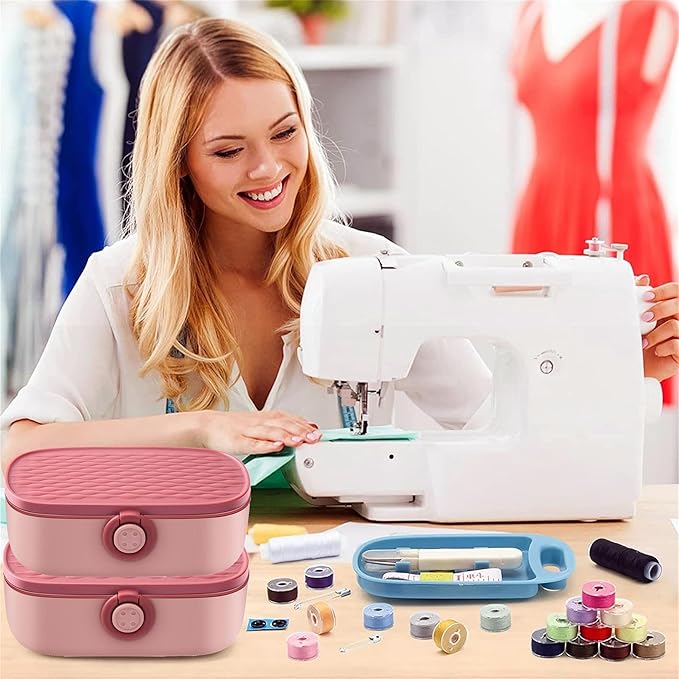 WANSHUNLMI Green Sewing Kit, 140Pcs Family Travel Sewing Project Kit Portable Small Traveler Sewing Supplies Repair Kit Thread Accessories DIY Sewing Supplies Organizer Box (Green Sewing Kit)