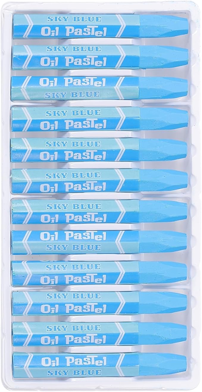 PATIKIL Sky Blue Oil Pastels, 48Pcs Soft Oil Crayons Pastels Stick Vibrant and Creamy Art Supplies Bulk for Artists Beginners Art Painting Drawing Blending Graffiti Gallery