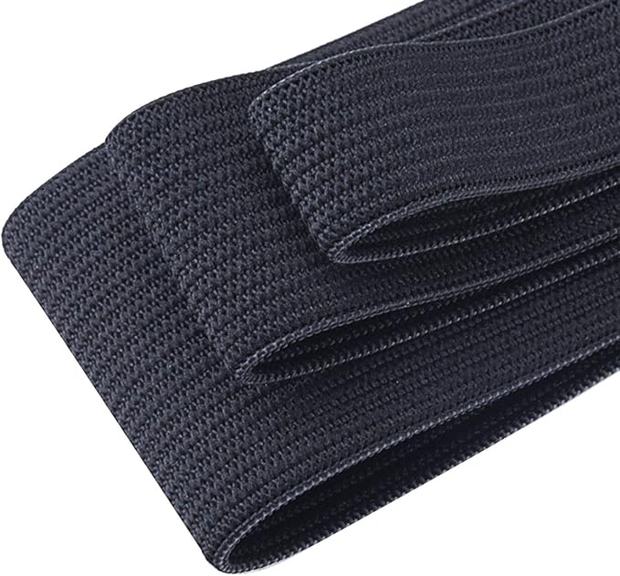 3 Rolls Sewing Stretch Elastic Band Spool, 3/5, 1, 1-1/2 Inch in Width, 5.5 Yards/Roll (Black)