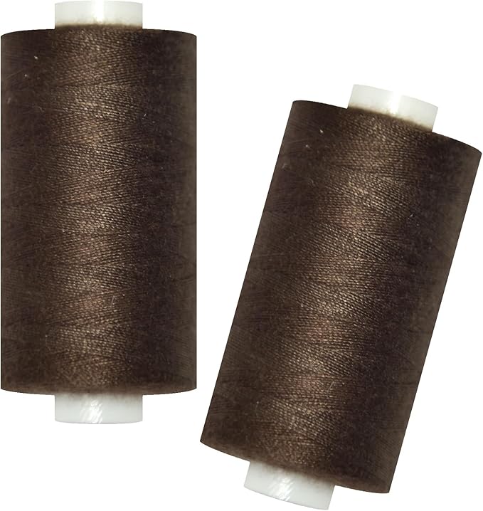 All Purpose Sewing Thread-2 Spools of Hand Polyester Sewing Thread for Sewing Machine for Hand and Machine Sewing(Dark Brown, 2 spools)