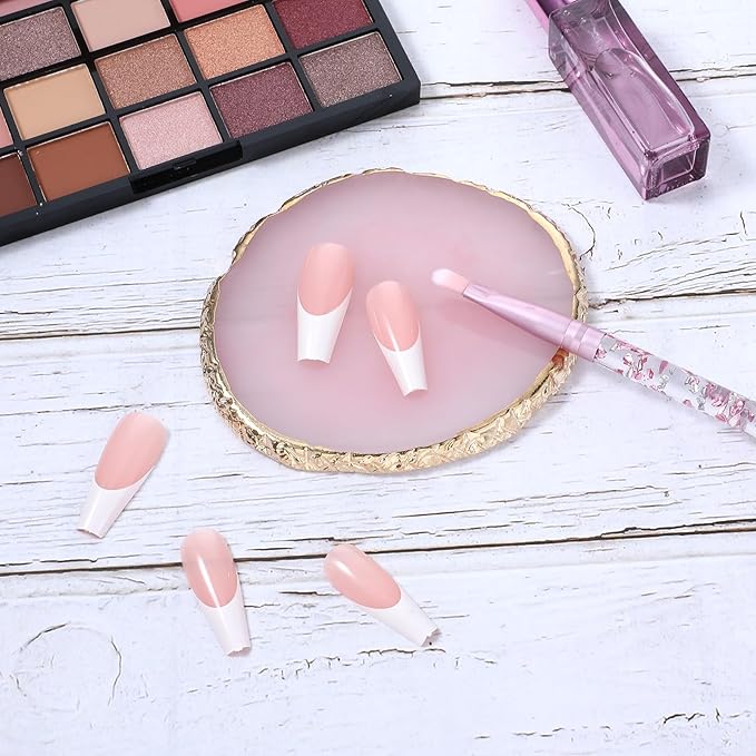 Resin Nail Art Palette, Nail Polish Palette Nail Painting Mixed Color Palette Gilded Edge Nail Art Color Mixing Tray DIY Nail Gel Makeup Display Board Pallet for Nail Art
