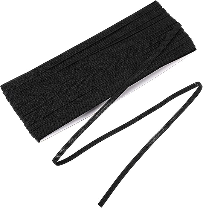 Shappy Elastic for Sewing Knit Elastic Band(1/4 Inch X 22 Yards, Black)