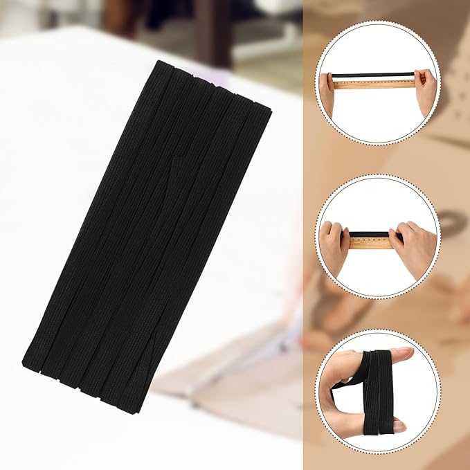 Shappy Elastic for Sewing Knit Elastic Band (1/2 Inch X 11 Yards,Black)