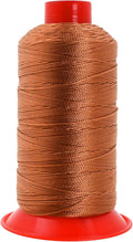 Mandala Crafts Size 346 210D T350 Bonded Nylon Thread - Bourbon Brown 415 YDs Tex 350 Heavy Duty Sewing Threads for Leather, Jeans, Weaving, Outdoor Marine Upholstery