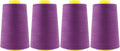 Mandala Crafts 4 Pack of Serger Threads Cones Spools - 40S/2 24000 Yards Polyester Mulberry Threads for Sergers Machine and Overlock Quilting Sewing Machine