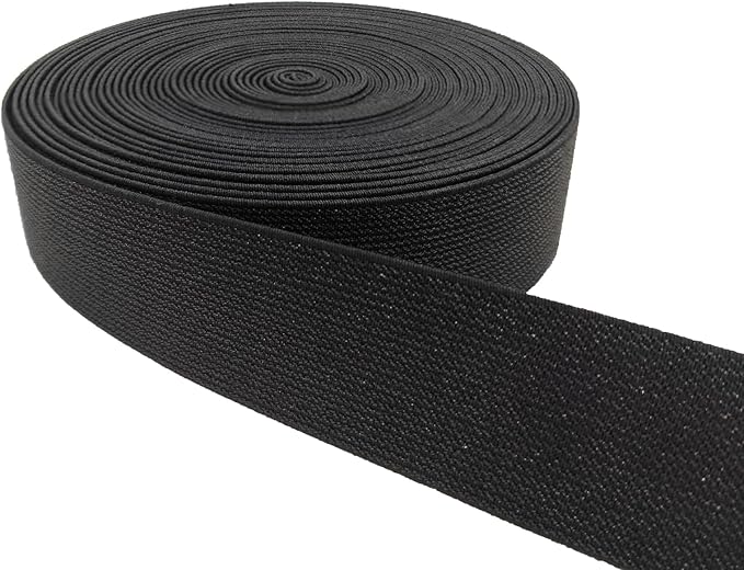 Black Glitter Knit Elastic Band for Sewing 1-1/2 inch 5 Yards Metallic Gold Ribbon Trims Spool Non-Slip Heavy Elastic Stretchy Strap for Pants Waistband-Wigs-Skirts-Craft Projects