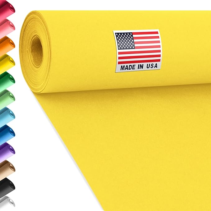 24" x 1200" (100 ft) Yellow Construction Paper Roll, (Pack of 1 Roll, Yellow Color) – Made in USA Construction Kraft Paper Roll for School Projects – Color Paper for Crafts, Art Paper for Kids