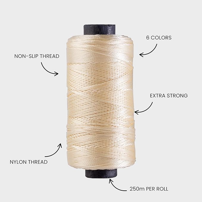Big Kizzy Blonde 250m Nylon Thread for Hair Extensions, Sew in Human Hair Weft and Wigs - Non-Slip and Comfortable Hold for Hand and Machine Tied Weft