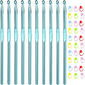 Aeelike 10pcs Size H / 5.0mm Crochet Hooks,Aluminum Crochet Needles and 30pcs Stitch Markers for Beginner and Advanced, Crocheter Hook Set for Learning How to Crochet
