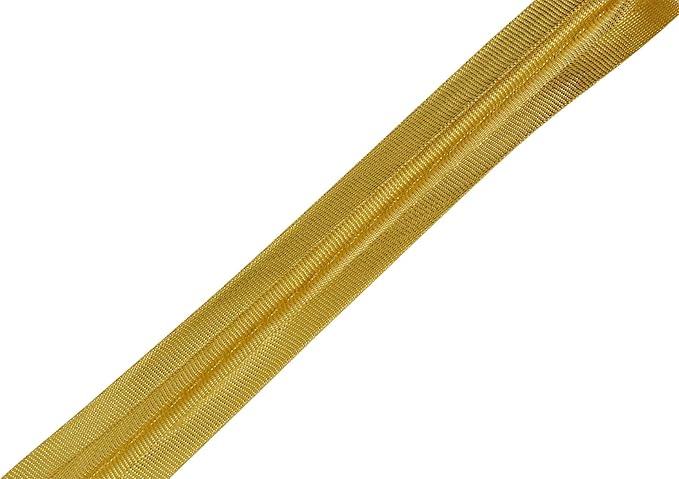 Mandala Crafts 55 Yards 1/2 Inch Metallic Gold Double Fold Bias Tape for Sewing - Bias Binding Tape for Quilting Binding, Hemming, Seam, and Fabric Piping