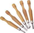 Wood Carving Tools Set, 5Pcs Hand Carving Knife Kit with Chisels and Gouges for Linocut, Printmaking, Woodblock, Pumpkin, and DIY Sculpture — Fit to Beginners & Experts