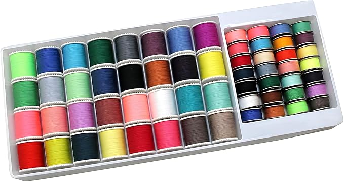 60 Pcs Bobbins Sewing Thread Kit Polyester Mini Bobbins and Thread Spools for Hand & Machine Sewing for Mom Grandma Friend Adults Beginner Kids Traveler