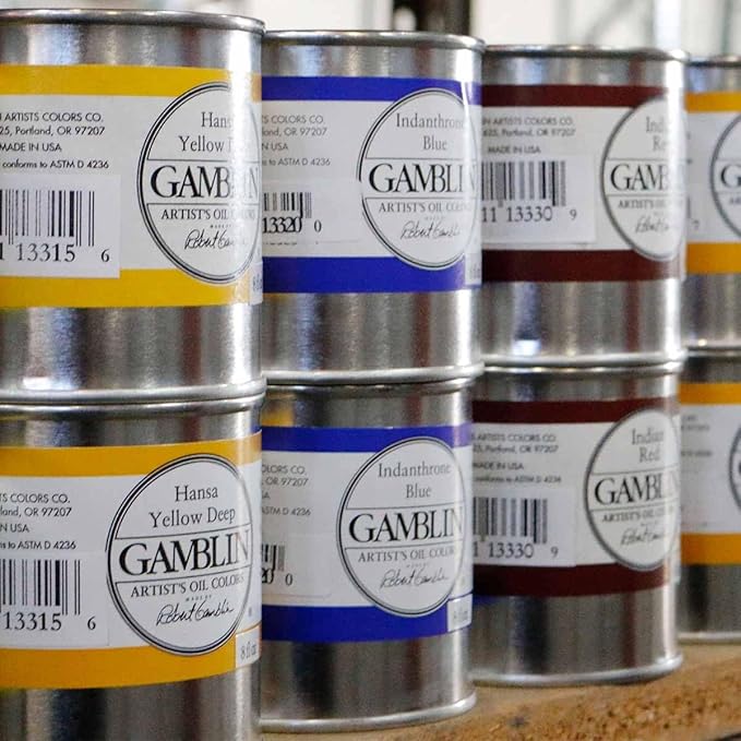 Gamblin Artist Oil Paint Set For Professionals - GREEN SET - 37ml Tubes