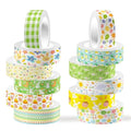 12 Rolls Happy Easter Washi Tape, Green Plaid Floral Masking Tape, Cute Rabbit Egg Decorative Sticker for Scrapbook Journal DIY Craft Birthday Easter Gift Wraps 16.4FT