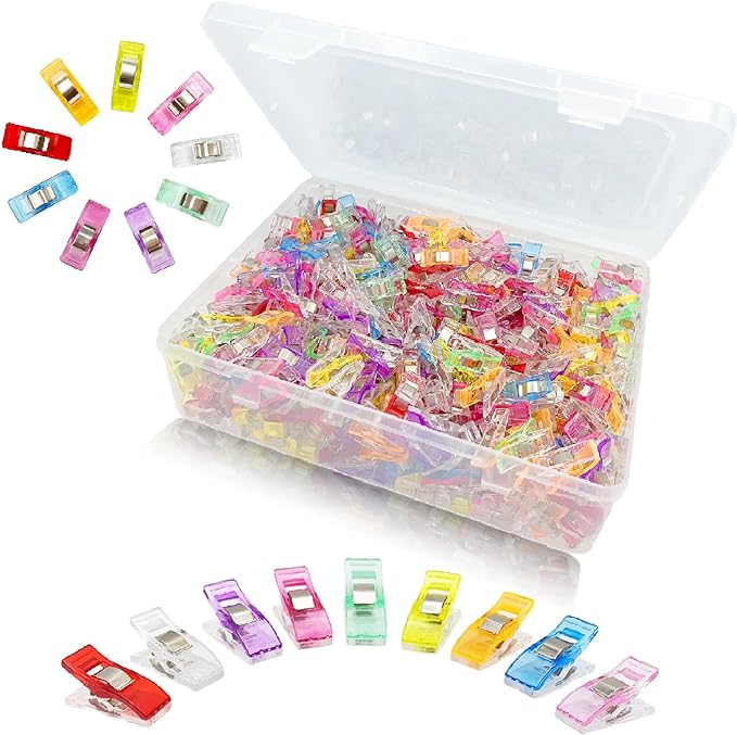 500 Pcs Multipurpose Quilting Clips Premium Sewing Clips for Fabric and Quilting, Plastic Clips for Crafts, Quilt Clips Sewing Notions Sewing Products for Sewing Supplies Crafting Tools