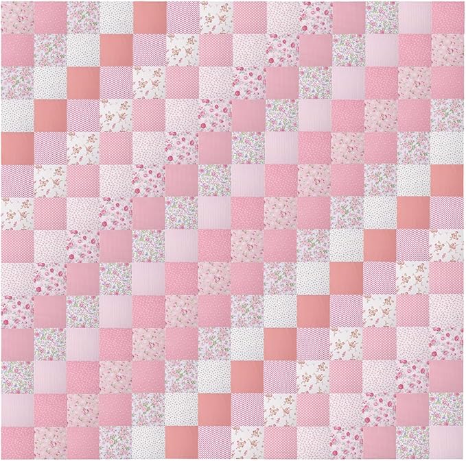 84 Pcs Pink Cotton Fabric Quilt Squares 5x5, Charm Packs for Quilting 5 inch, 5" Charm Squares for Quilting, Sewing, Patchwork, Birthday Valentine's Party Decor, and Crafts - Pink