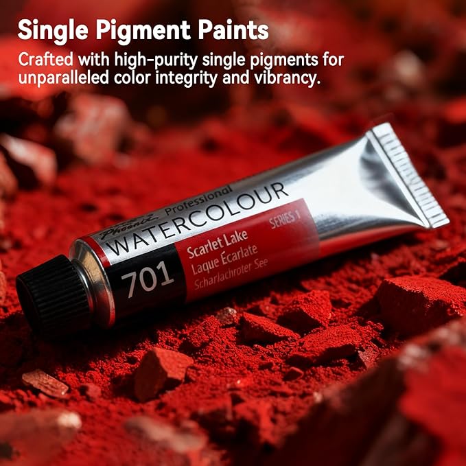 PHOENIX Professional Watercolor Paint Set - 24 Colors x 14ml / 0.47 Fl oz. Watercolor Tubes Set, Water Color Painting Set for Artists