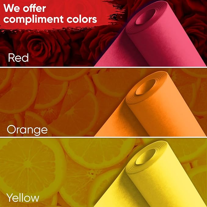 48" x 1200" (100 ft) Red Kraft Paper Roll (Value Pack of 2), 45 lbs Thickness, Made in USA Colored Kraft Paper for School, Bulletin Board - Odorless, Non-Toxic, Safe for Kids