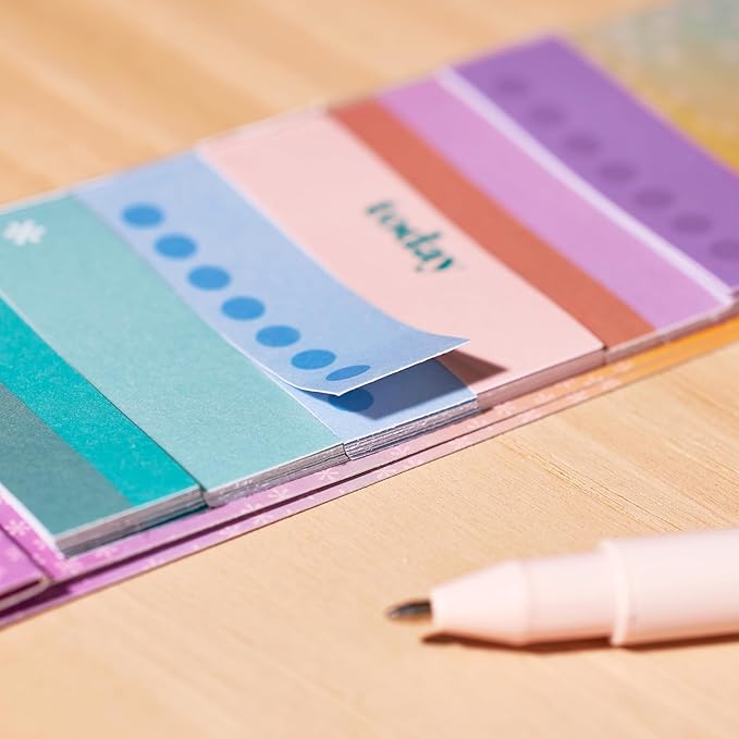 Colorful Washi Tape Sticker Pack | Set Reminders, Goals, and Tasks, in Style. 6 Designs, 10 Stickers Each, 60 Washi Strips Total