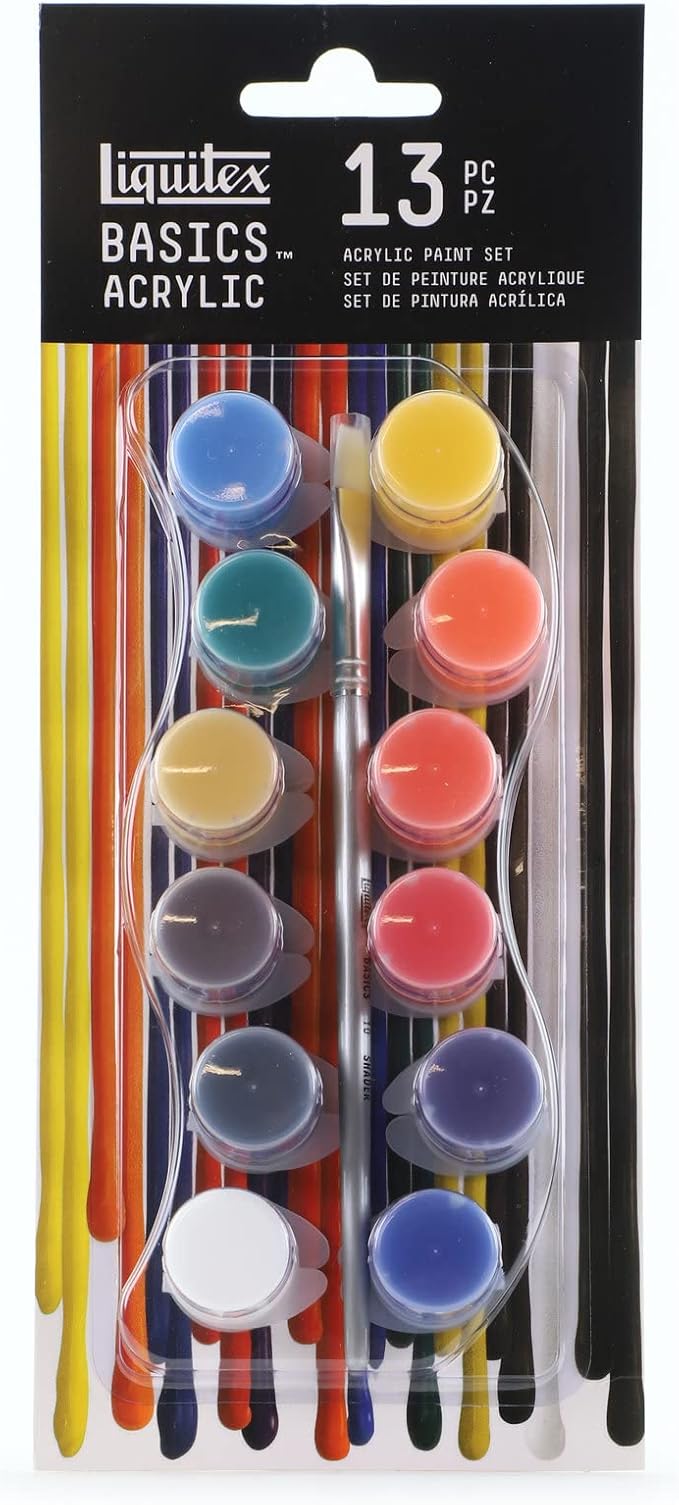 Liquitex BASICS Acrylic Paint Set, 12 x 4ml (0.14-oz) Paint Strip Set
