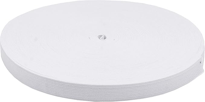 Mandala Crafts Wide 3/4 Inch White Elastic Bands Spool for Pants Waistbands Sewing and DIY Crafts, 50 YD Stretchy Flat Fabric Strap Knit Elastic Band for Wig