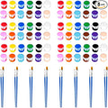 8 Pack Mini Acrylic Paint Set, 12 Colors Washable Acrylic Paint Strips with 16Pcs Painting Brushes for Kids&Adults Paint, 112 PCS Kids Painting Kit for Birthday Party Favor, Classroom, Art Gift
