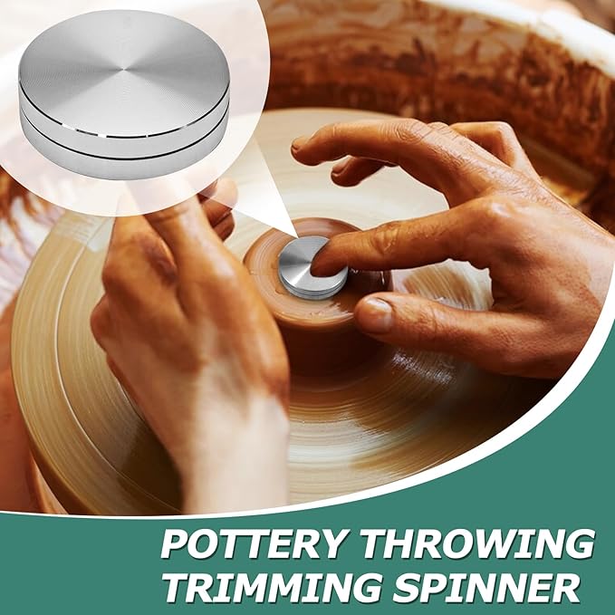 3 Pack Pottery Throwing Trimming Spinner Set - Includes 30mm, 38mm, and 45mm Ceramic Tools for Professional Potters and Hobbyists