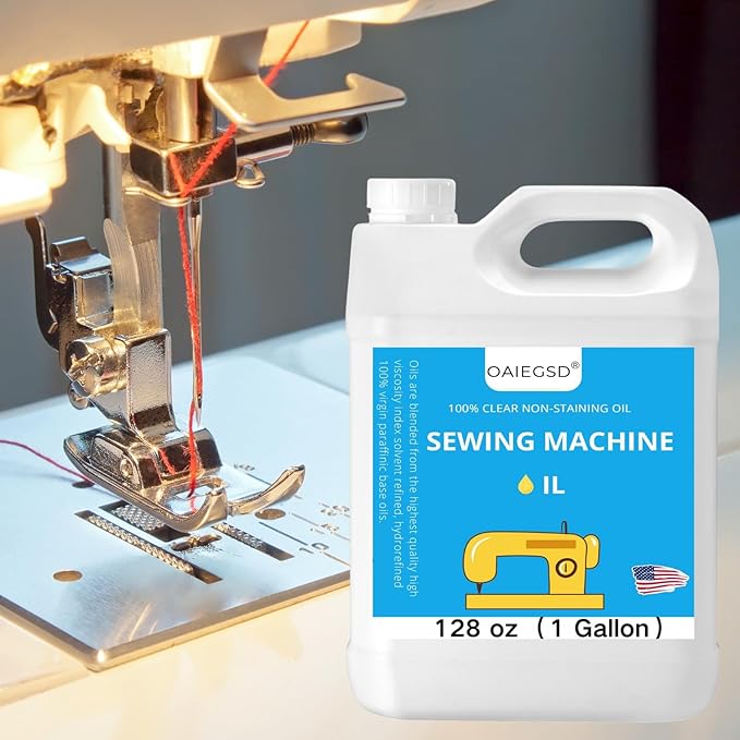 128 oz Fine Light Sewing Machine Oil and Lubricant, Commercial & Industrial Mineral Sewing Machine Oil for Lubricating Moving Parts of Textile Machinery, by OAIEGSD