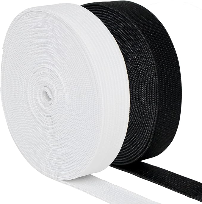 5/8 Inch Elastic Band, 2 Rolls, (Black 5Yard, White 5Yard)