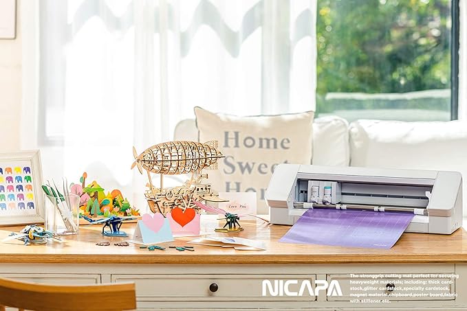 Nicapa Cutting Mat for Silhouette Cameo 3/2/1 Strong-Grip,12x12 inch 3pack) Adhesive&Sticky Non-Slip Flexible Square Gridded Purple Cut Mats Replacement Accessories Set matts Vinyl Craft Sewing