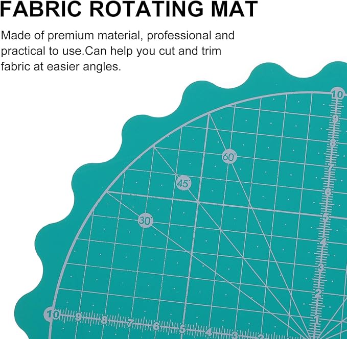 Angoily 15 Inch Rotary Cutting Mat Self-Healing Round Craft Mat with 360 Degree Smooth Rotation for Quilting Sewing and Diy Projects