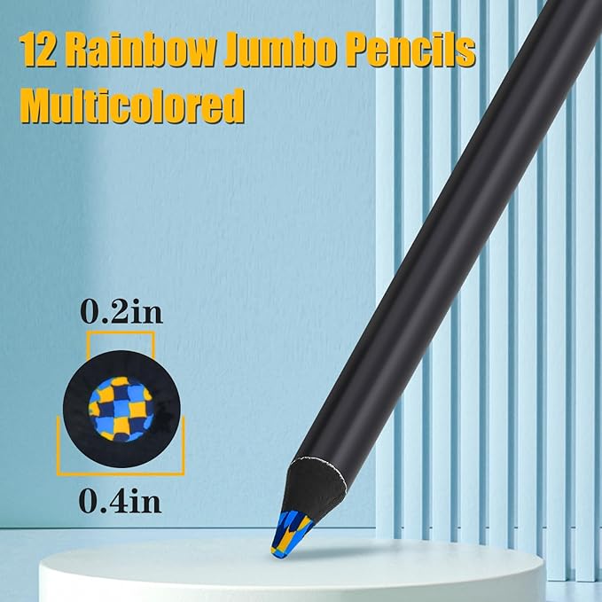 Valentines Day Gifts for Kids Classroom, Easter Basket Stuffers Essentials for Teen Girl Boys Art Supplies Trendy Stuff 12 Colored Rainbow Pencils, Birthday Party Favors Arts and Crafts 8-12 Year Old