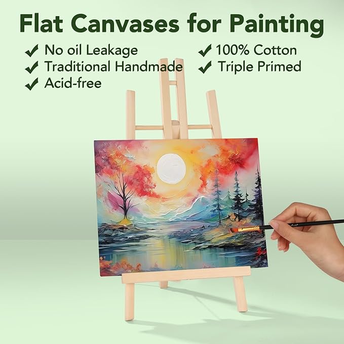 ESRICH 8x10 Canvas for Painting, 8x10 Inch Value Pack of 32, Canvas Boards for Painting, Painting Canvas for Adult & Kids-Cotton Primed Blank Canvas Panels for Oil, Watercolor, Acrylic, Tempera.