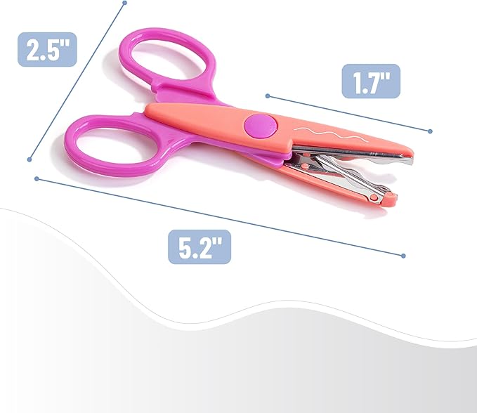 Mr. Pen- Craft Scissors Decorative Edge, 6 Pack, Jewel Colors, Zig Zag Scissors for Crafting