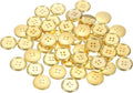 HARFINGTON 50pcs 40L Plastic Sewing Buttons 25mm 1" 4-Hole Round Replacement Craft Button for Coats Sewing Clothing and DIY, Gold