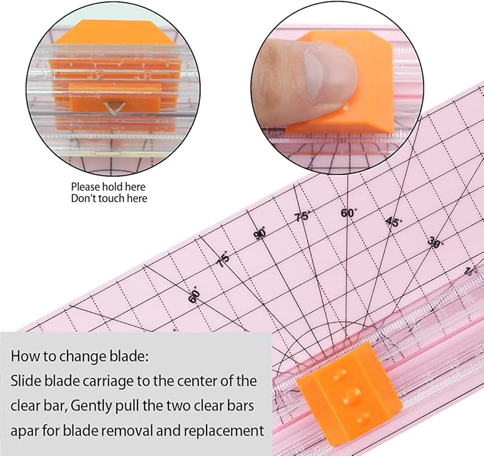 Rayson RC4000P-US Paper Cutter Trimmer, A4 Size (12 inch) Paper Cutter for Coupon, Craft Paper and Photos (Light Pink)