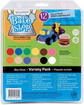 Polyform Sculpey Bake Shop Polymer Oven Bake Clay, 12 unique color set for kids, one clay modeling tool to add details to projects, made for creating holiday, DIY projects, jewelry and school projects.